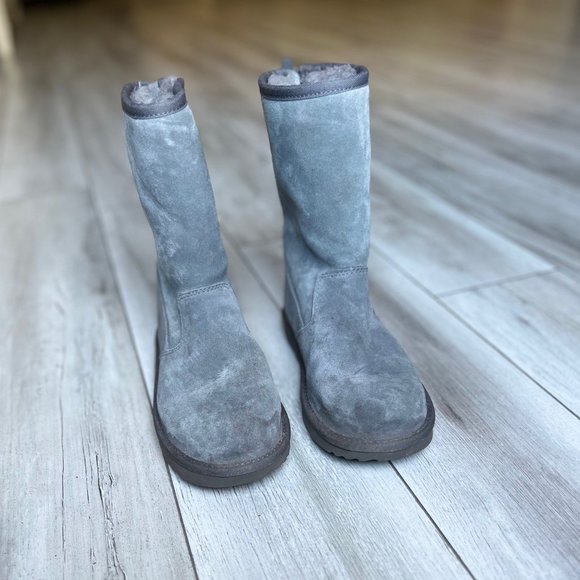 UGG brand grey sherpa lined boots SIZE 4 - Picture 3 of 3